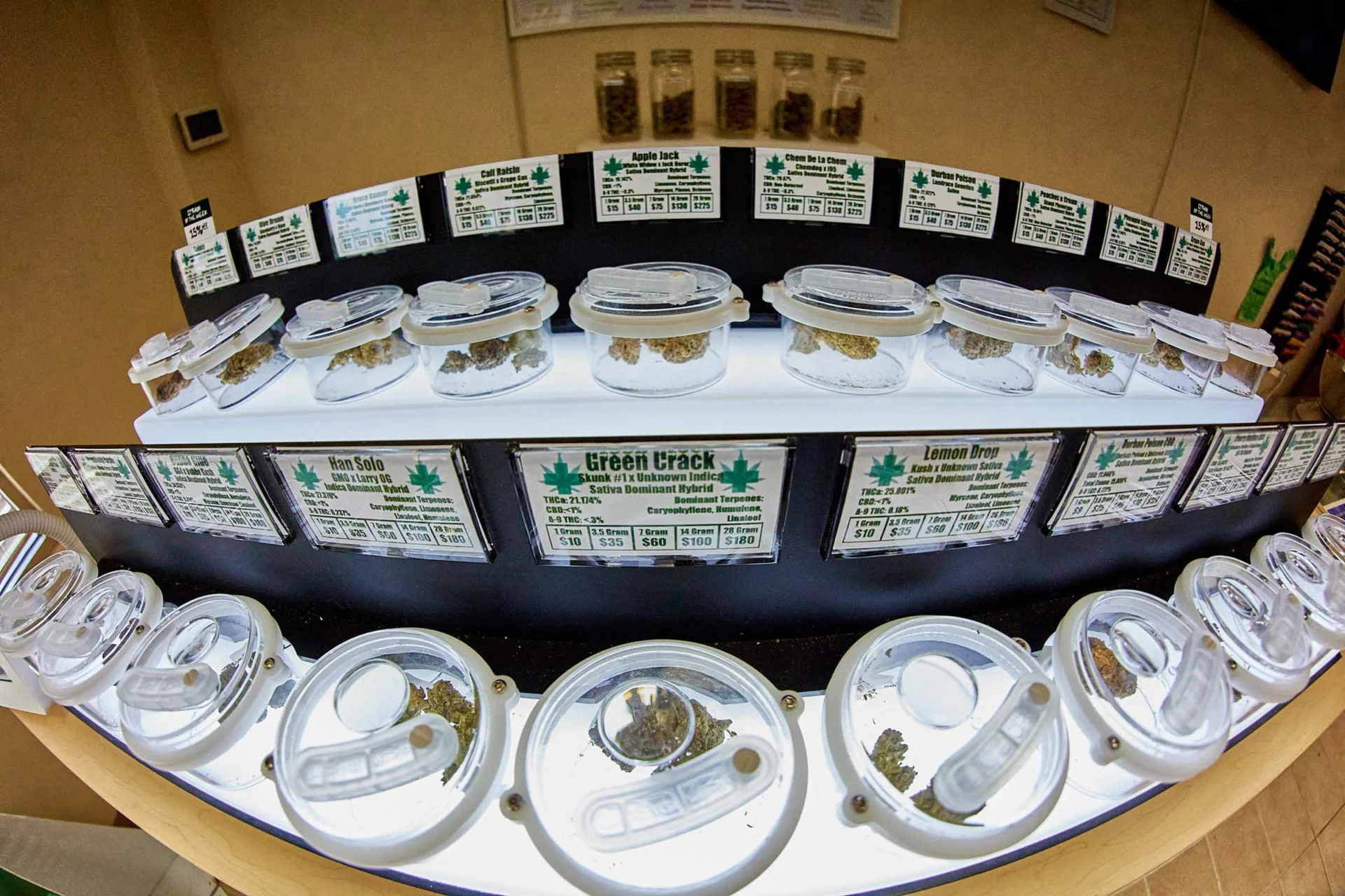 photo of in-store cbd and thca product selections