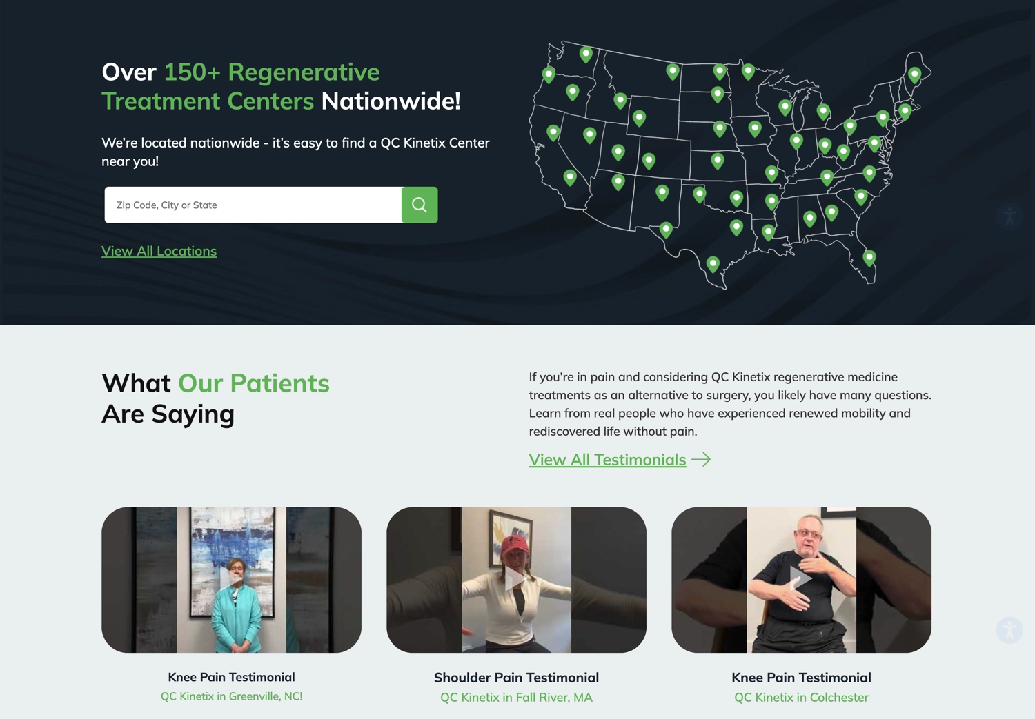 QC Kinetix website homepage screenshot