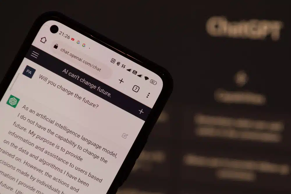 screenshot of chat gpt